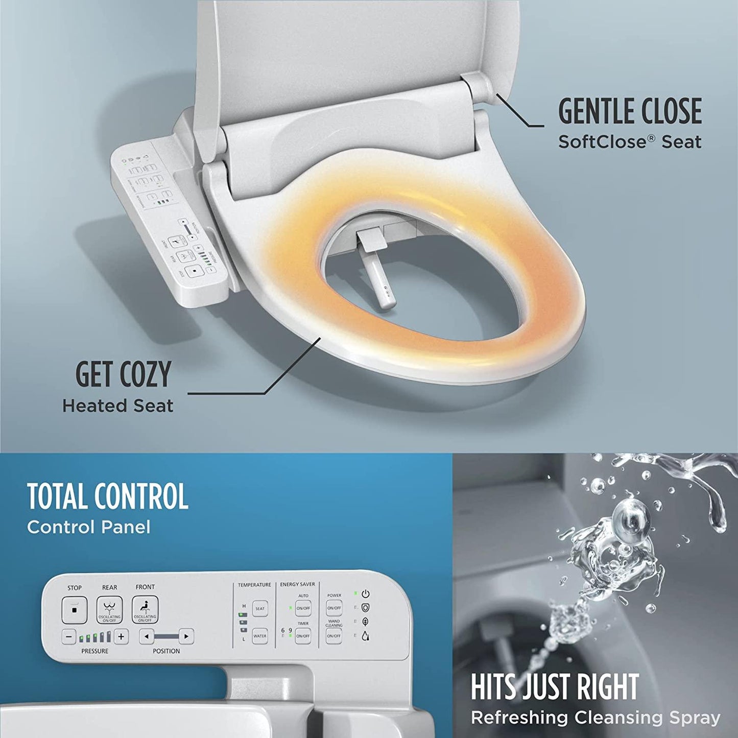 TOTO WASHLET A2,Electronic Toilet Seat with Heated Seat and SoftClose Lid, Elongated, Cotton White - YOURISHOP.COM