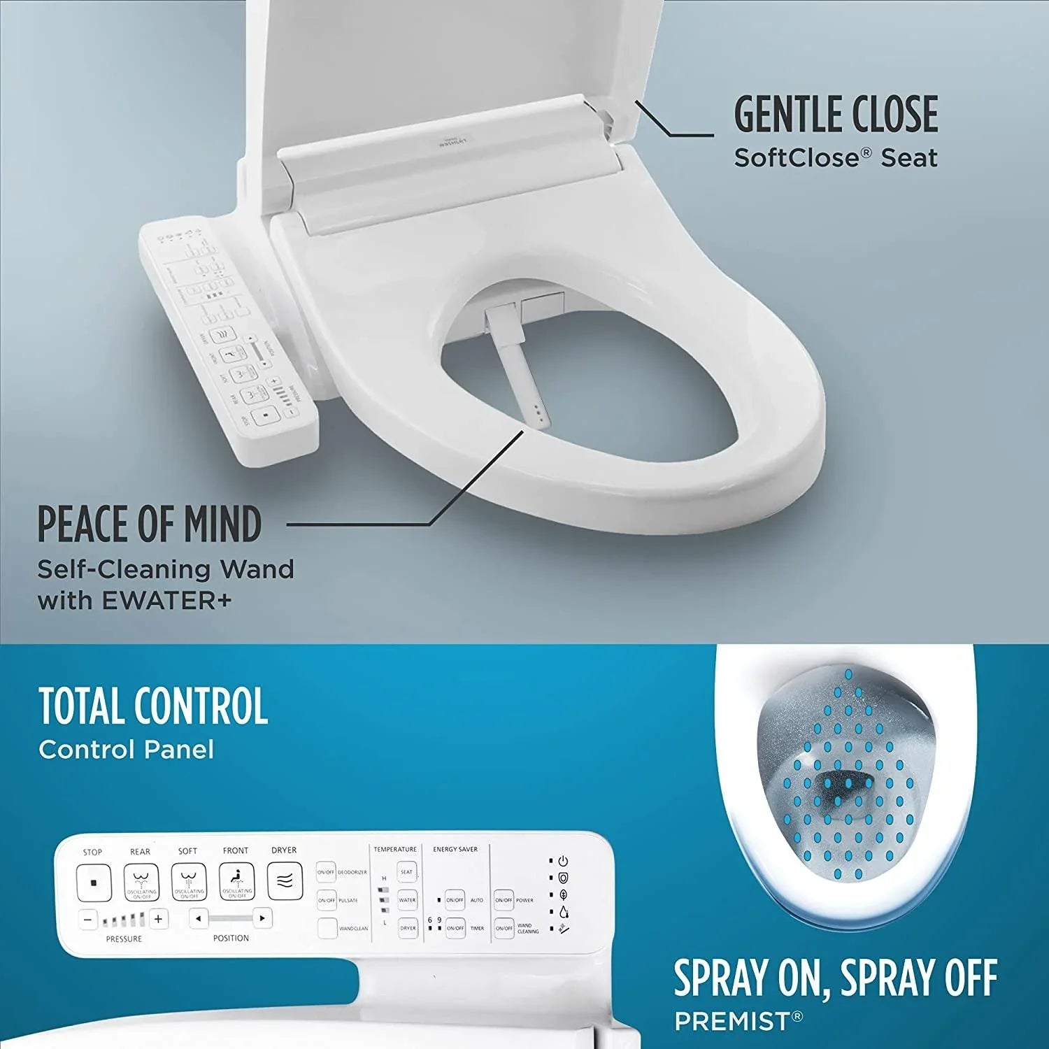 TOTO Washlet C2,Electronic Toilet Seat with PREMIST and EWATER+ Wand Cleaning - YOURISHOP.COM