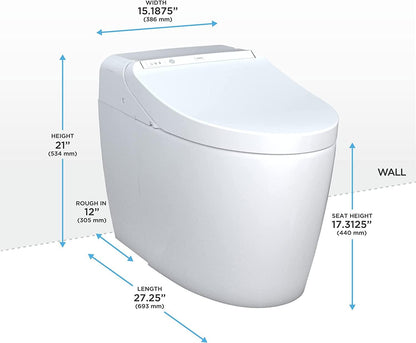 TOTO WASHLET G450 1.0 or 0.8 GPF Toilet with Integrated Bidet Seat and CEFIONTECT®, Cotton White - YOURISHOP.COM