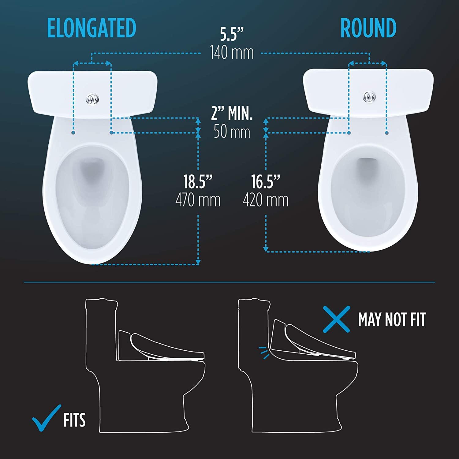 TOTO Electronic Bidet S550E, szie for installation
