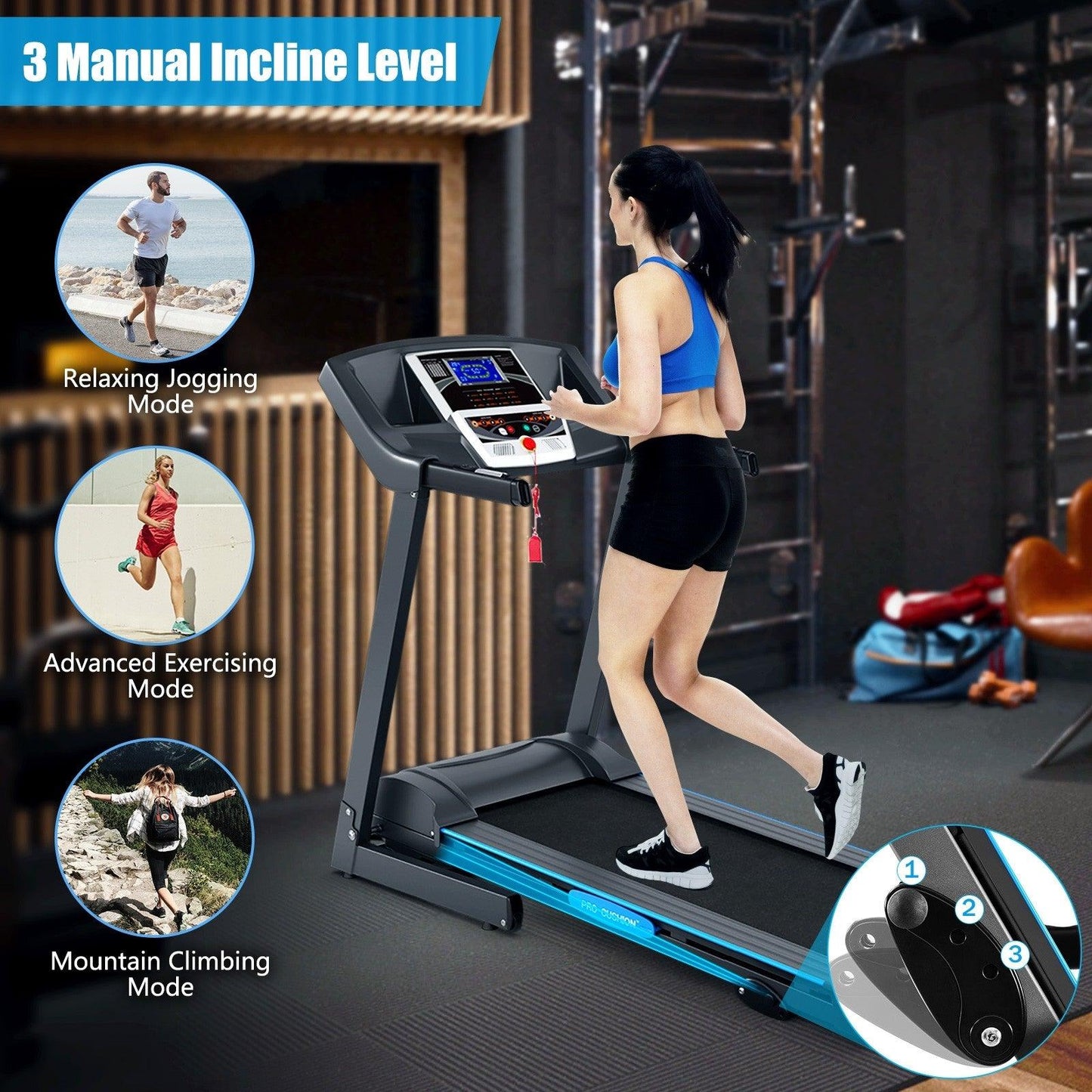Treadmill Machine SP35498 with LCD Display,2.25 HP Folding Electric Motorized Power - YOURISHOP.COM
