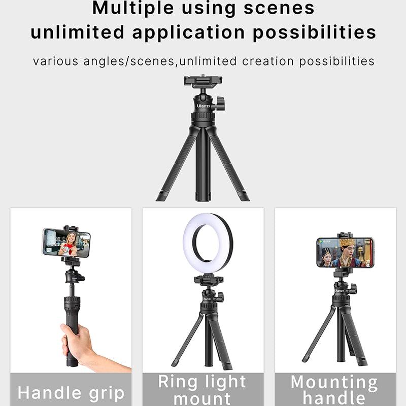 Ulanzi MT-34 Extendable Smartphone Selfie Tripod with Phone Mount 80cm Vlog SLR Mobile Tripod for iPhone 12 Pro Max 11 Sony ZV1 - YOURISHOP.COM