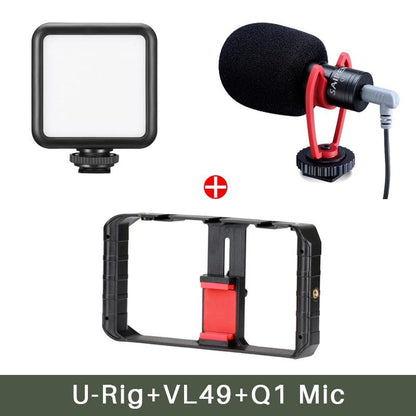 Ulanzi U Rig Pro Smartphone Video Rig Hand Grip Filmmaking Case Phone Video Stabilizer Handheld Tripod Mount for iPhone Android - YOURISHOP.COM