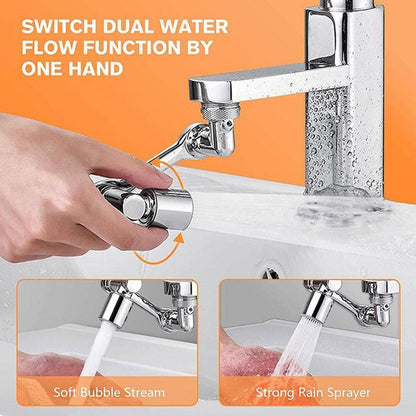 Universal 1080° Swivel Robotic Arm Faucet Foldable Kitchen Sink Extension Faucet Rotatable Multifunctional Extension Faucet - YOURISHOP.COM
