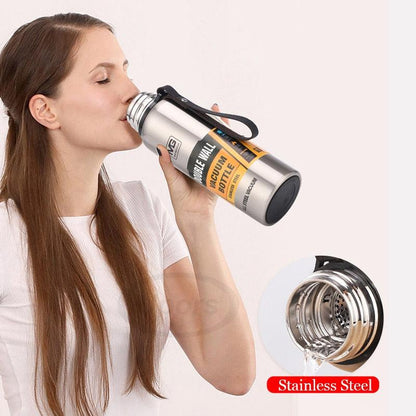 UPORS Large Capacity Stainless Steel Thermos Portable Vacuum Flask Insulated Tumbler with Rope Thermo Bottle 500/700/1000/1500ml - YOURISHOP.COM