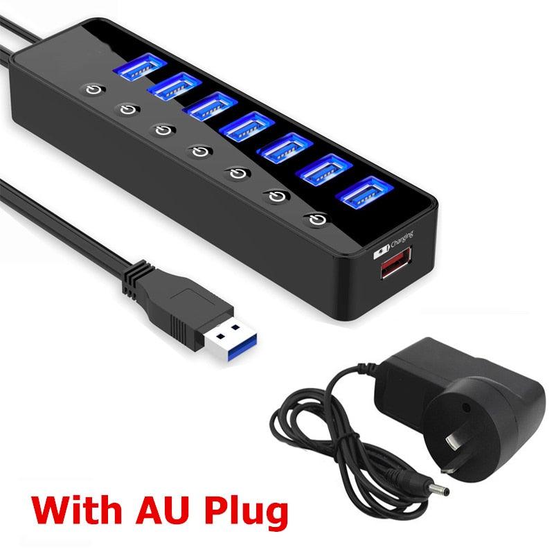 USB 3.0 HUB Charger Multi 4 7 Port For Ipad MacBook Air Pro Computer Pc Laptop Accessories With Power Adapter Usb Otg Adaptador - YOURISHOP.COM