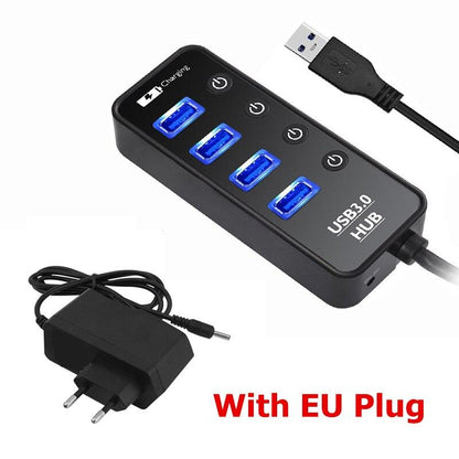 USB 3.0 HUB Charger Multi 4 7 Port For Ipad MacBook Air Pro Computer Pc Laptop Accessories With Power Adapter Usb Otg Adaptador - YOURISHOP.COM