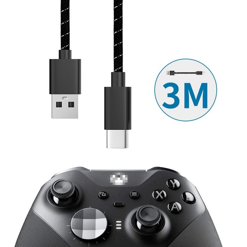 USB Fast Charging Type-C Charging Cable 3M Data Transmission for XBOX One Elite 2 NS Switch Pro Accessories - YOURISHOP.COM