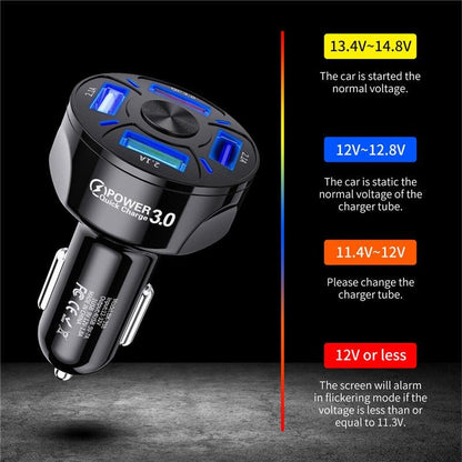 USLION 4 Ports USB Car Charge 48W Quick 7A Mini Fast Charging For iPhone 11 Xiaomi Huawei Mobile Phone Charger Adapter in Car - YOURISHOP.COM
