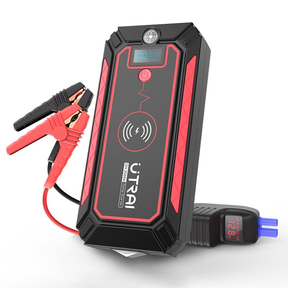 UTRAI 2500A Car Battery Starter Portable Power Bank 10W Wireless Charger LED Light Safety Hammer Car Jump Starter - YOURISHOP.COM
