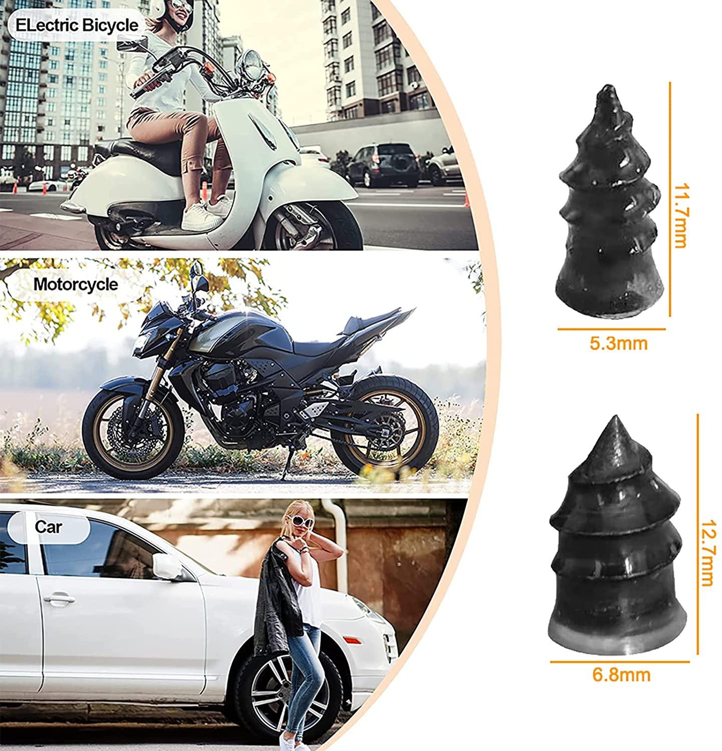 10pcs motorcycle vacuum Tyre repair nail car scooter bike universal  tubeless Rubber nail Tyre puncture Restore, Car Accessories, Accessories on  Carousell