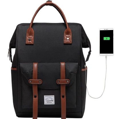 VASCHY Men Backpack Anti Theft 15.6 Inch Laptop Backpack With USB Charger Women Travel Daypacks SchoolBag Teens Leisure Backpack - YOURISHOP.COM