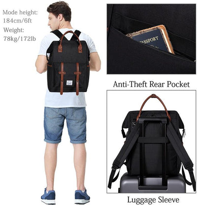 VASCHY Men Backpack Anti Theft 15.6 Inch Laptop Backpack With USB Charger Women Travel Daypacks SchoolBag Teens Leisure Backpack - YOURISHOP.COM
