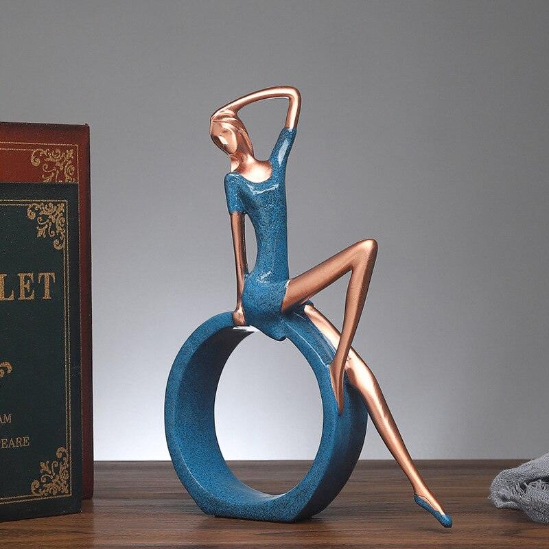 VILEAD 20.5cm 27.5cm Resin Girl Yoga Figurines European Character Ornaments Creative Home Porch TV Cabinet Decoration Hogar Gift - YOURISHOP.COM