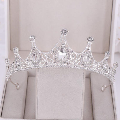 Vintage Green Rhinestones Crystal Wedding Crown Bridal tiara Headpiece Jewelry Hair ornament Wedding Hair Jewelry Bridal Crown - YOURISHOP.COM