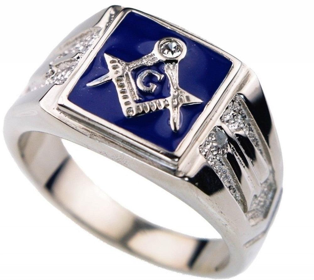 Vintage Men Rings Stainless Steel Masonic Ring Fashion Jewelry Anniversary Christmas Party Gift Accessories Free Shipping - YOURISHOP.COM