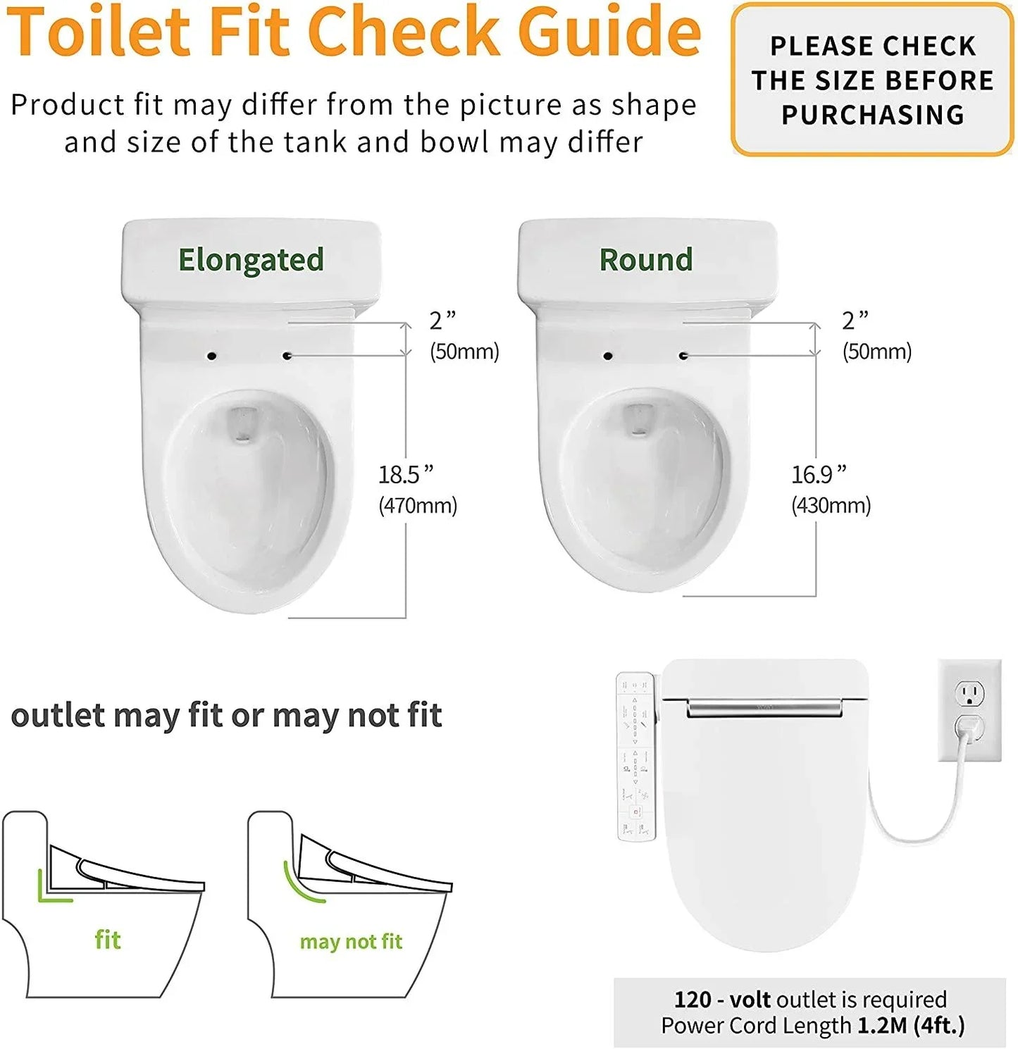 VOVO Bidet VB-3000S, Made in Korea, LED Nightlight, Heated Seat,Warm Dry and Water - YOURISHOP.COM