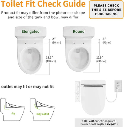 VOVO Bidet VB-3000S, Made in Korea, LED Nightlight, Heated Seat,Warm Dry and Water - YOURISHOP.COM