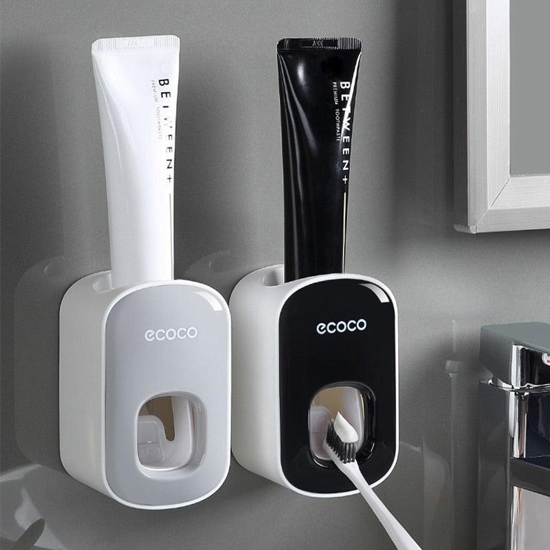 Wall Mount Automatic Toothpaste Dispenser Bathroom Accessories Set Toothpaste Squeezer Dispenser Bathroom Toothbrush Holder Tool - YOURISHOP.COM