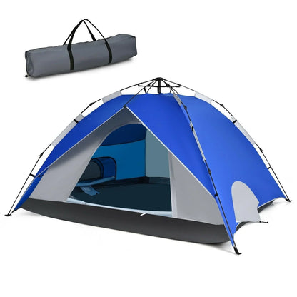 Waterproof Camping Tent GP11624，2-in-1 4 Person Instant Pop-up Tent - YOURISHOP.COM