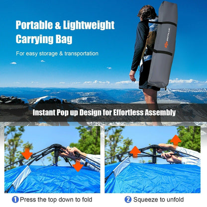 Waterproof Camping Tent GP11624，2-in-1 4 Person Instant Pop-up Tent - YOURISHOP.COM