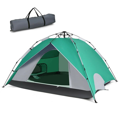 Waterproof Camping Tent GP11624，2-in-1 4 Person Instant Pop-up Tent - YOURISHOP.COM