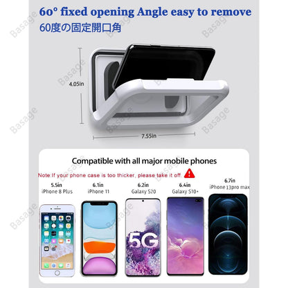 Waterproof Shower Phone Holder with 480° Rotation, Angle Adjustable, Wall Mounted Phone Holder for Bathroom Kitchen, Up to 6.8In - YOURISHOP.COM