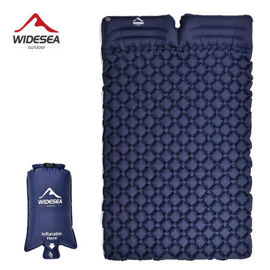 widesea camping Double Inflatable Mattress Outdoor Sleeping Pad Bed Ultralight Folding Travel Air Mat Cushion Moistureproof - YOURISHOP.COM
