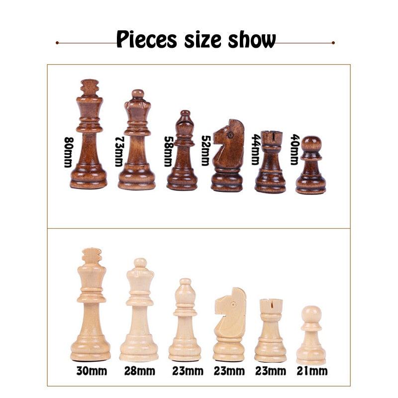 Wooden Chess Set Table Game High Grade 4 Queen Chess Game King Height 80 mm Chess Pieces 39*39 cm Mahogany Chessboard - YOURISHOP.COM