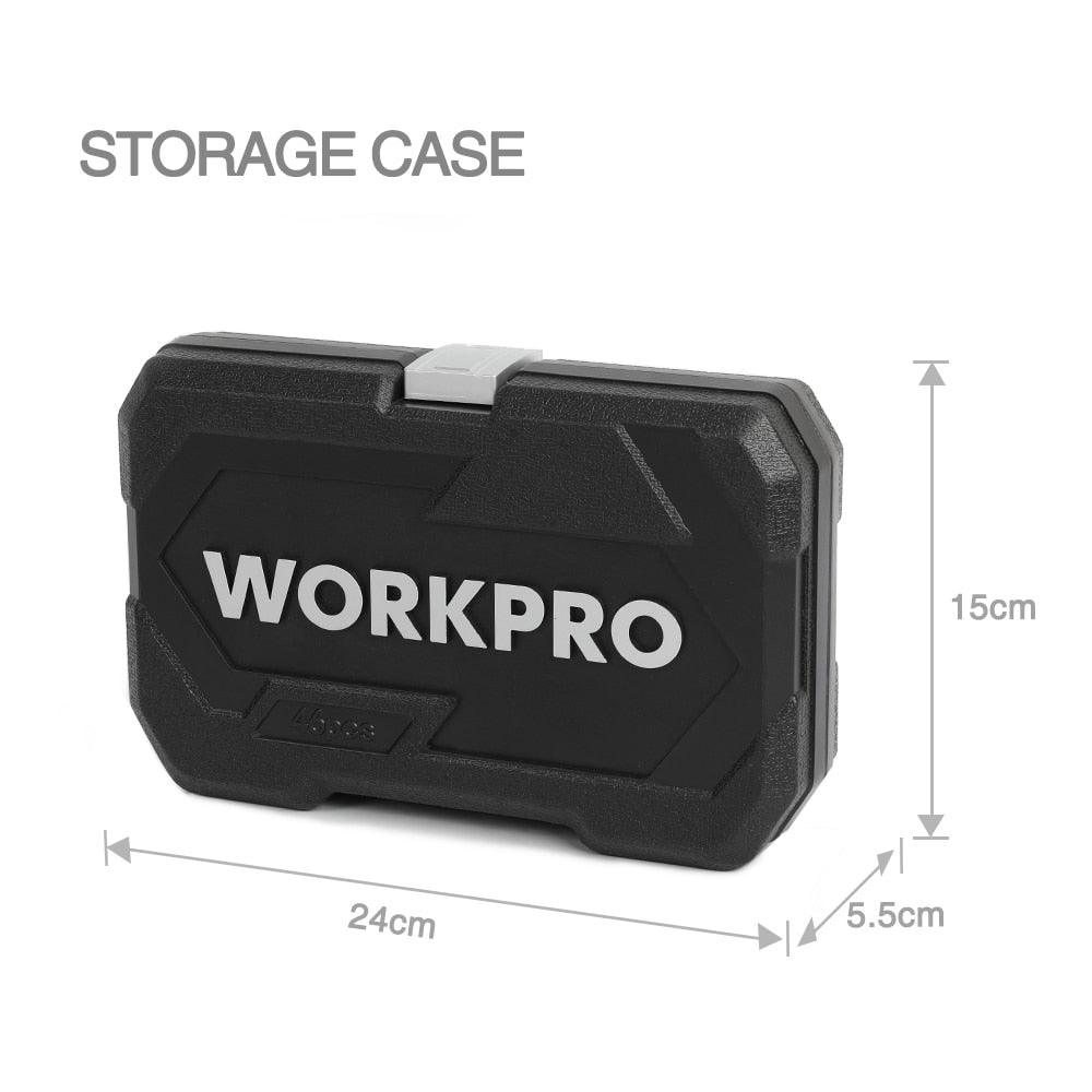 WORKPRO 35-48PC Tool Set Home Instruments Set of Tools for Car Repair Tools 1/4&quot; Dr. Socket Set Ratchet Wrench - YOURISHOP.COM