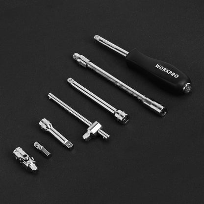 WORKPRO 35-48PC Tool Set Home Instruments Set of Tools for Car Repair Tools 1/4&quot; Dr. Socket Set Ratchet Wrench - YOURISHOP.COM