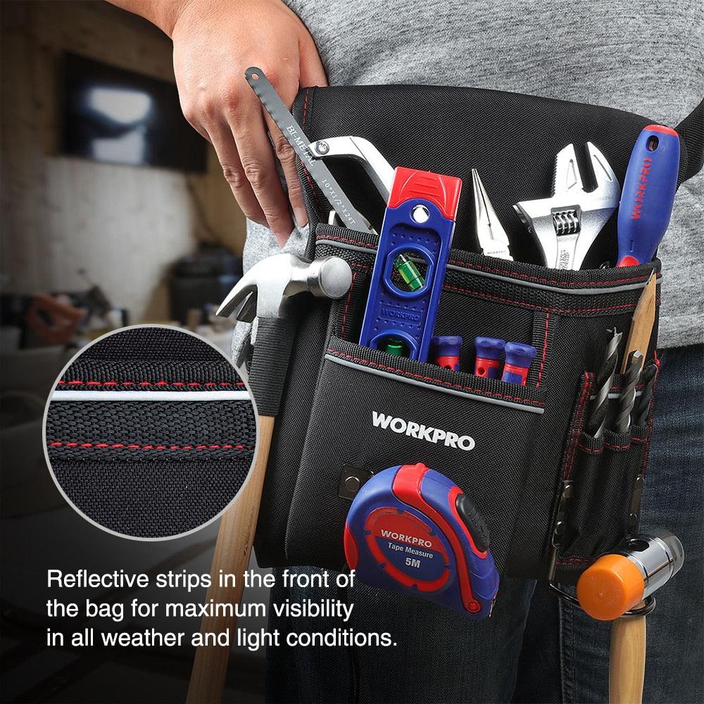 WORKPRO Heavy Duty Tool Pouch with Adjustable Belt Electrician Waist Tool Bag Multifunction Belt Tool Pouch - YOURISHOP.COM