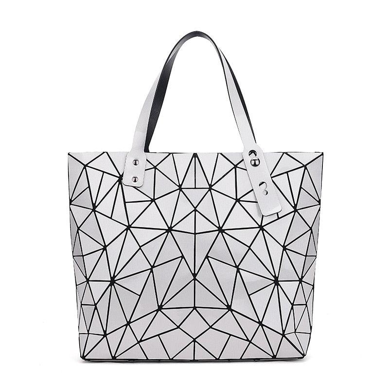 WSYUTUO Handbag Female Folded Ladies Geometric Plaid Bag Fashion Casual Tote Women Handbag Shoulder Bag - YOURISHOP.COM