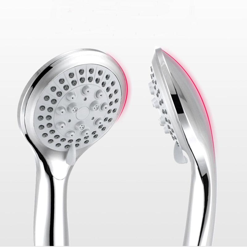 Zhang Ji 5 Modes Silicone Nozzle Shower Head HandHold Rainfall Jet Spray High Pressure Powerful Shower Head Chrome plating - YOURISHOP.COM