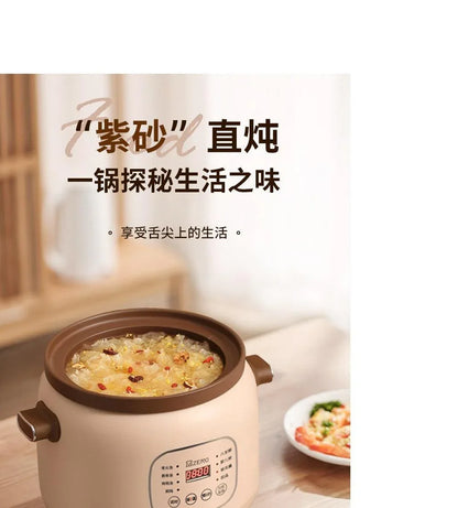 ZSD-7381: Zeno Slow Cooker, Purple Clay inner pot, 3L - YOURISHOP.COM